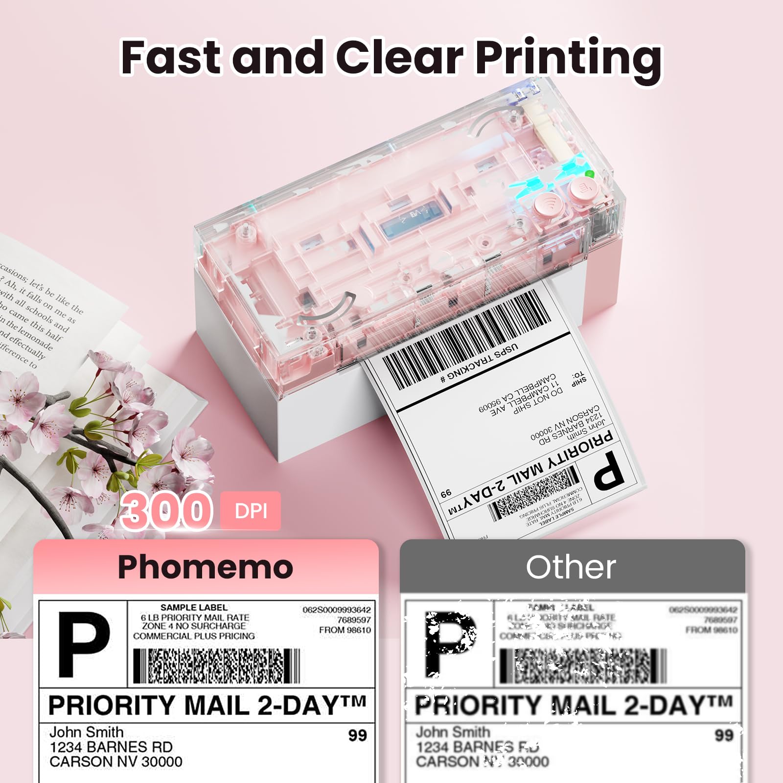 Foto 3 | Impresora Térmica De Etiquetas Phomemo Wifi 300dpi Para Envío 4x6 - Venta Internacional.