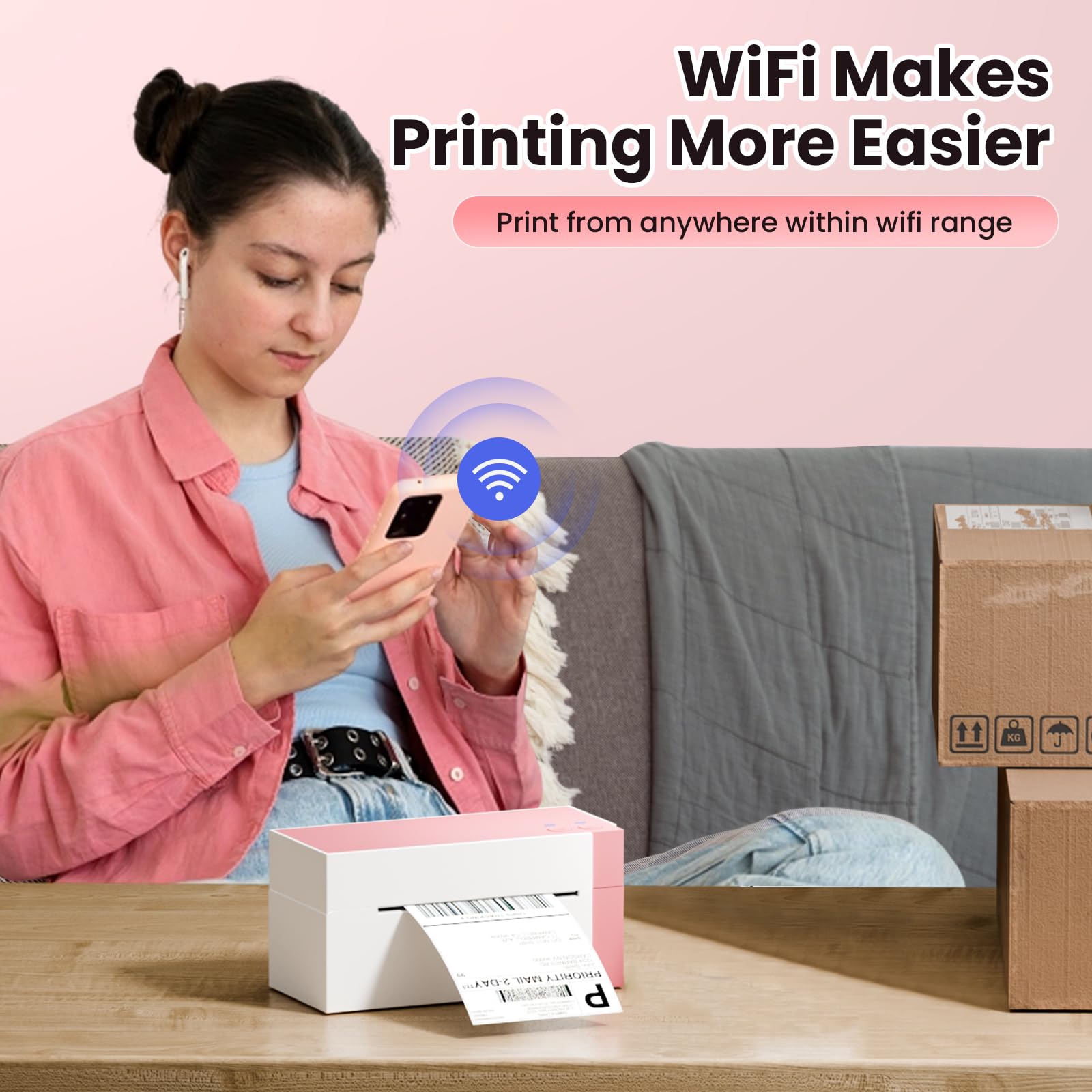 Foto 8 pulgar | Impresora Térmica De Etiquetas Phomemo Wifi 300dpi Para Envío 4x6 - Venta Internacional.