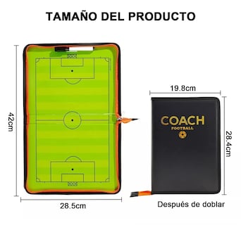 Foto 2 | Tablas Tácticas De Soccer Imantada Con Marcador Y Fichas, Verde/negro