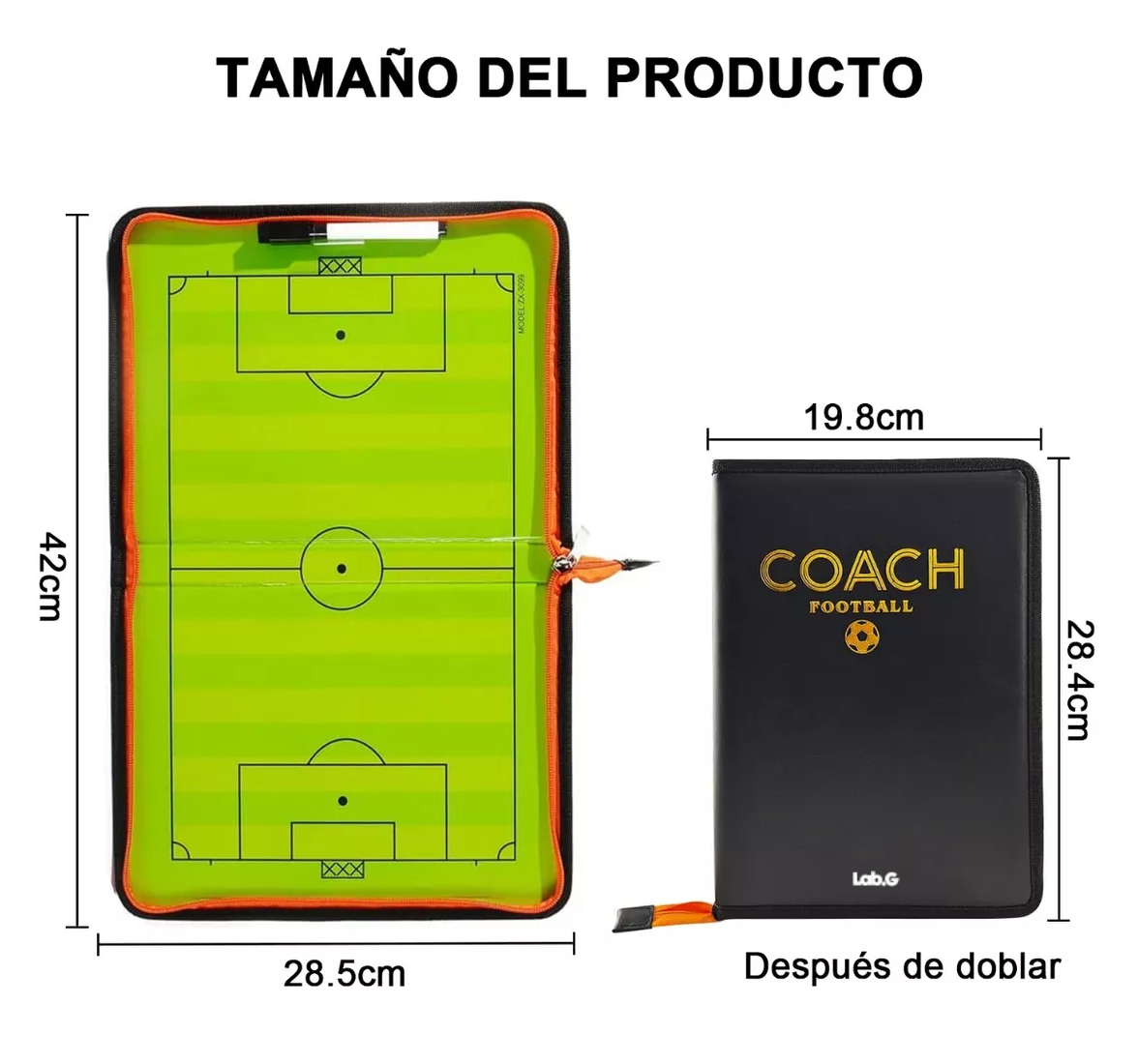 Foto 2 | Tablas Tácticas De Soccer Lab.g Imantada Con Marcador Y Fichas, Verde/negro