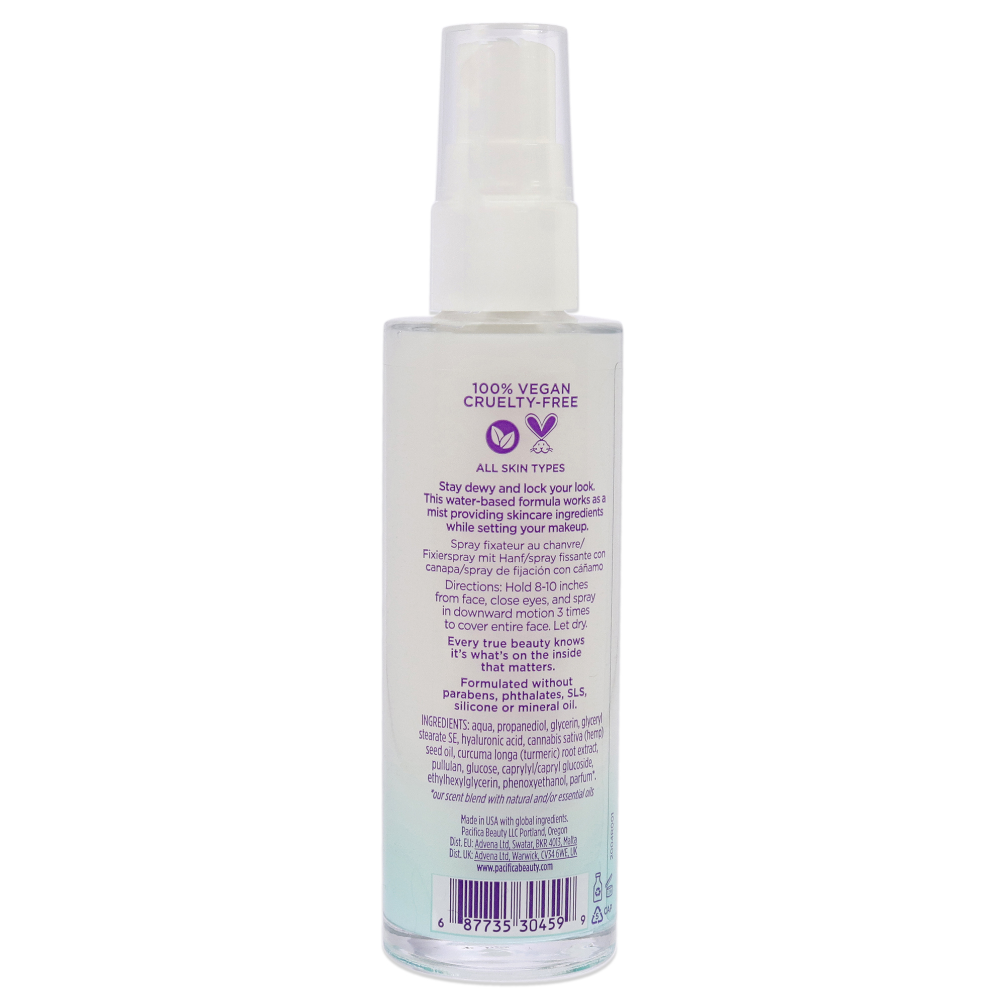 Foto 3 pulgar | Hemp Dew Setting Mist By Pacifica For Unisex - 2 Oz Face Mist