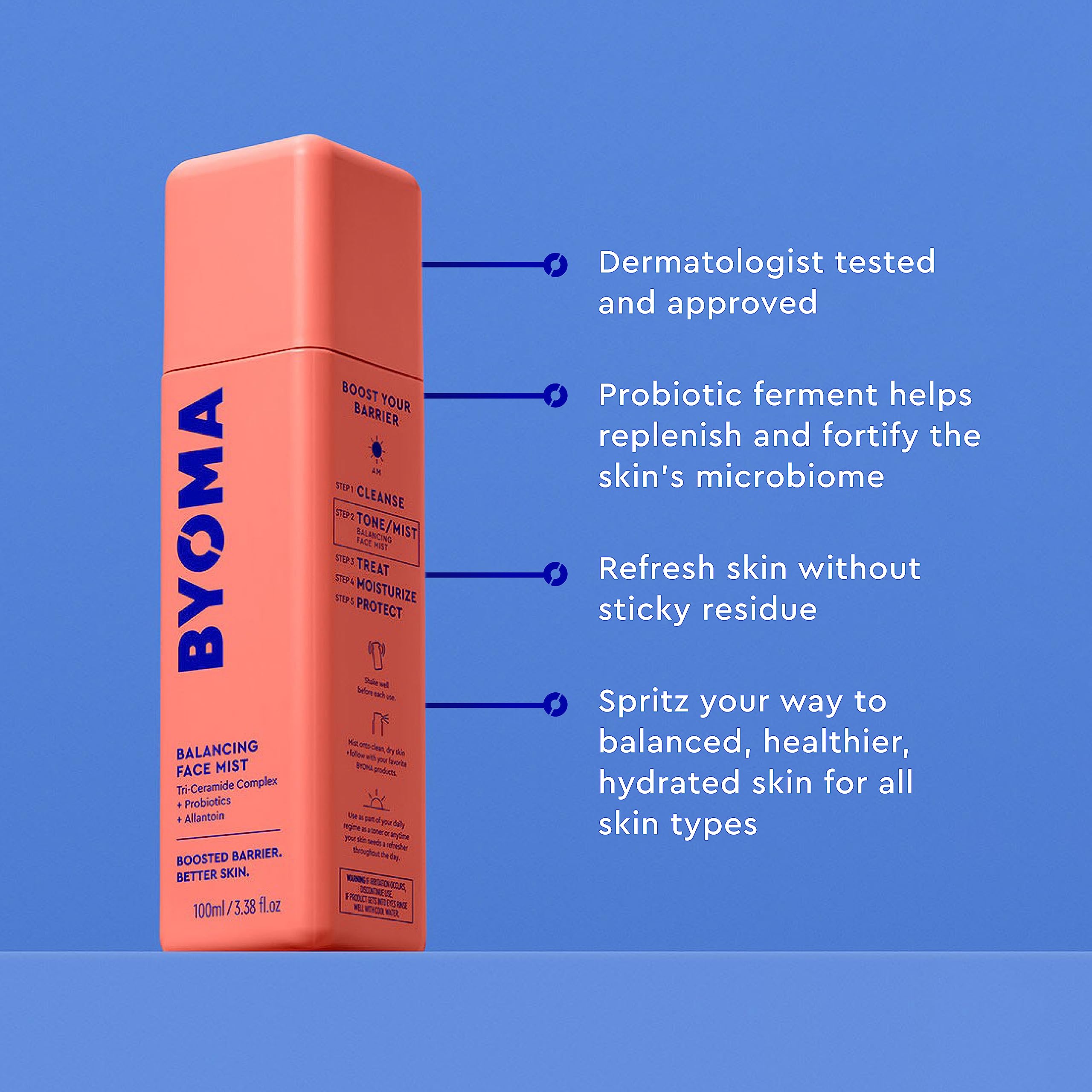 Foto 5 pulgar | Face Mist Byoma Balancing Ph Toner Con Ceramidas, 100 Ml, Sin Alcohol - Venta Internacional.