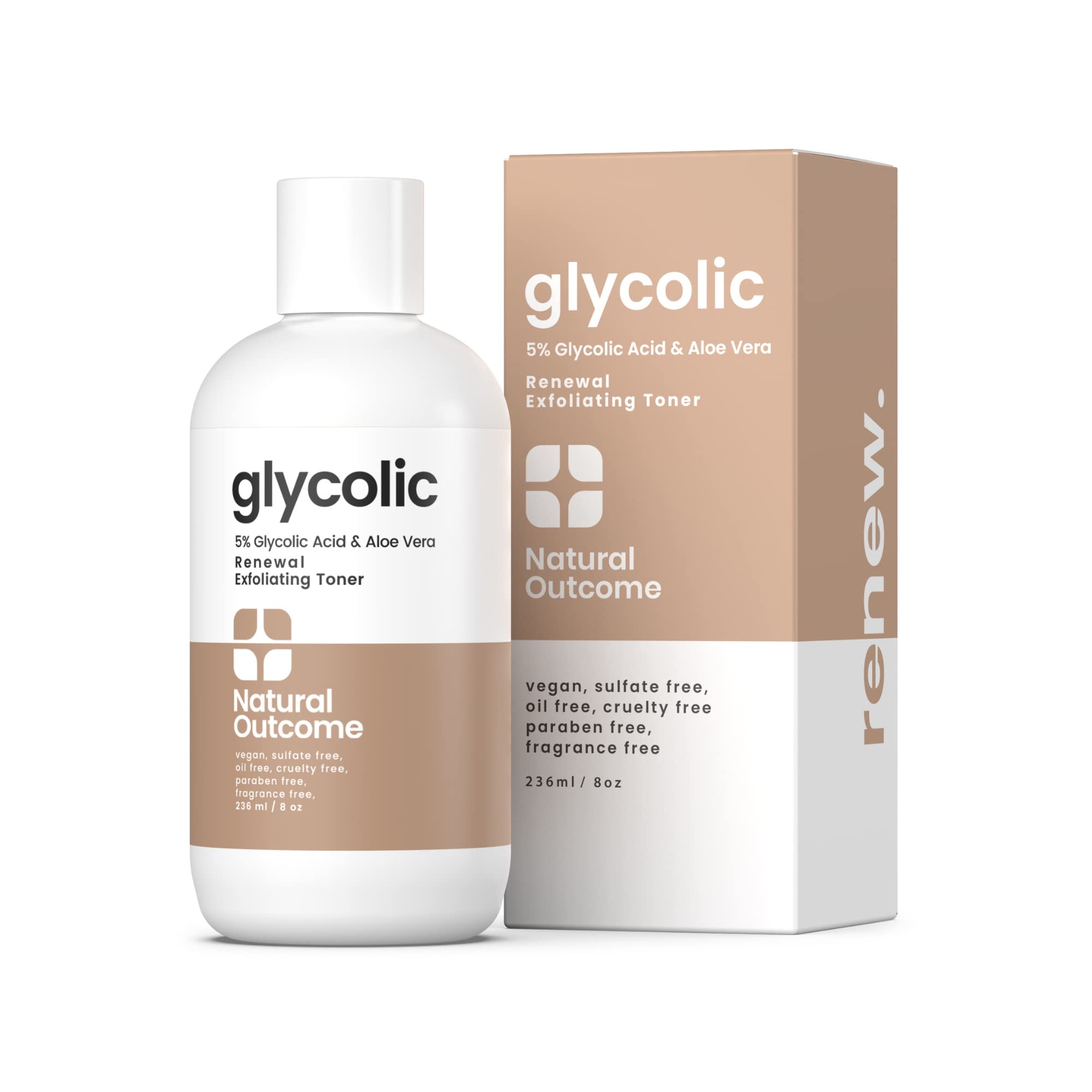 Foto 2 pulgar | Tonificador Natural Outcome Con Ácido Glicólico Al 5% Con Aloe Vera, 240 Ml - Venta Internacional.