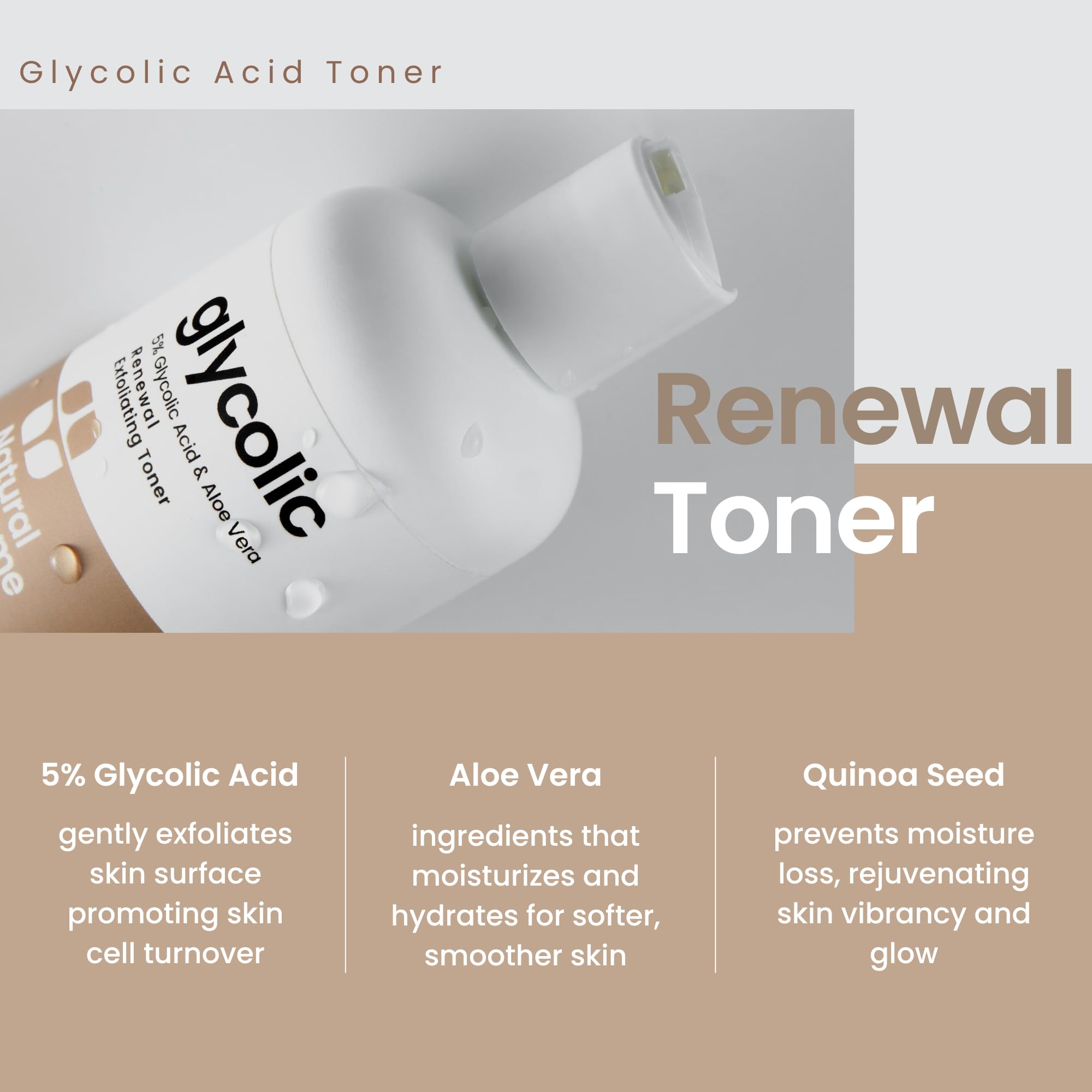 Foto 7 pulgar | Tonificador Natural Outcome Con Ácido Glicólico Al 5% Con Aloe Vera, 240 Ml - Venta Internacional.