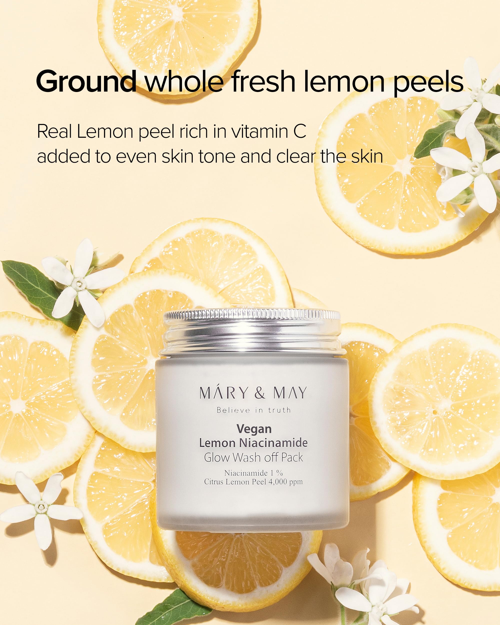 Foto 3 pulgar | Mascarilla Lavable Mary&may Lemon Niacinamide Glow 125 G 100% Vegana - Venta Internacional.