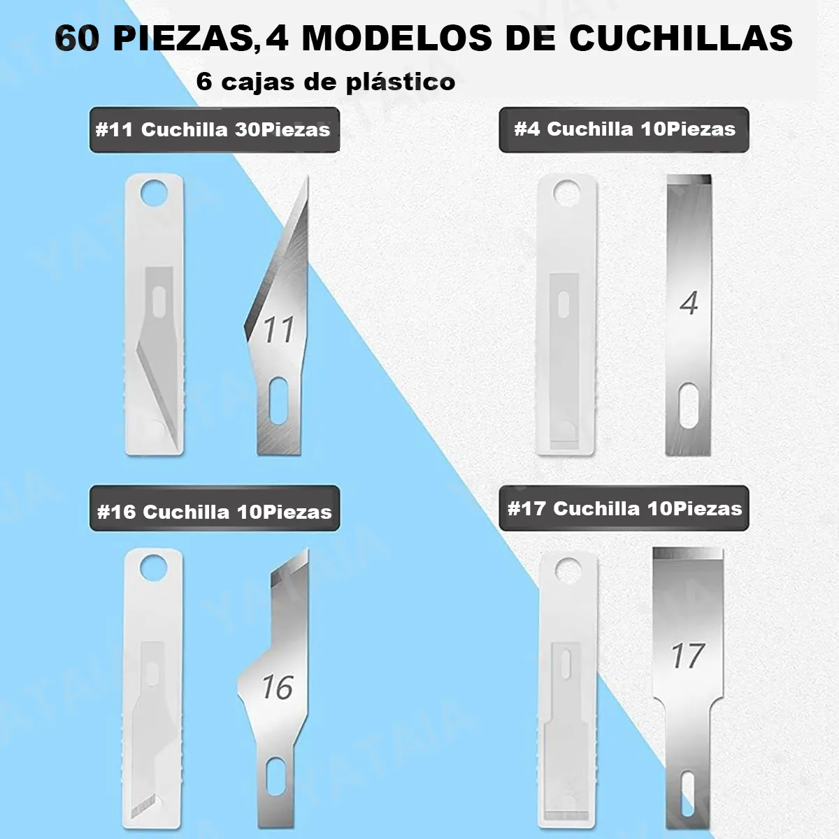 Foto 3 pulgar | Juego De 2 Cuchillos Para Manualidades Con 60 Cuchillas Con Bolsa Eo Safe Imports Esi-18728 Multicolor
