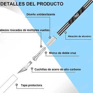 Foto 3 | Juego De 2 Cuchillos Para Manualidades Con 60 Cuchillas Con Bolsa Eo Safe Imports Esi-18728 Multicolor