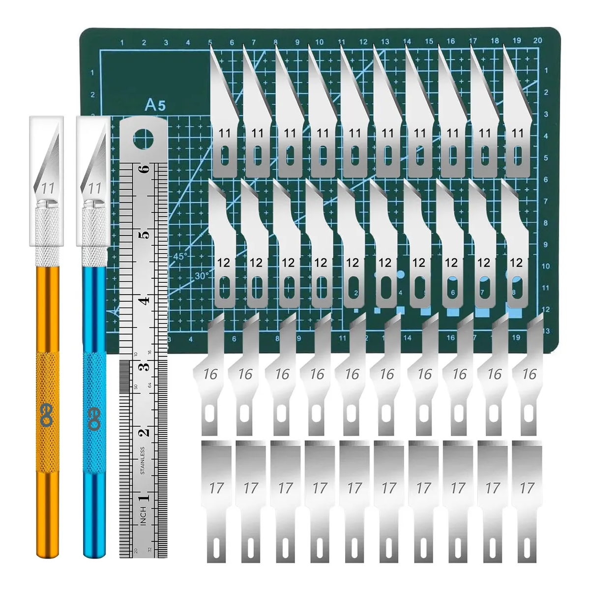 Foto 1 | Juego De 2 Cuchillos Para Manualidades Con 40 Cuchillas Y Tapete Eo Safe Imports Esi-18733 Multicolor