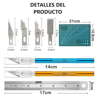 Foto 2 | Juego De 2 Cuchillos Para Manualidades Con 40 Cuchillas Y Tapete Eo Safe Imports Esi-18733 Multicolor