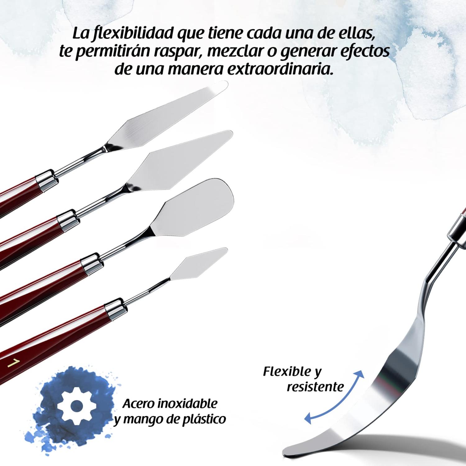 Foto 5 pulgar | Set de 5 Espátulas para Pintar de Arterox