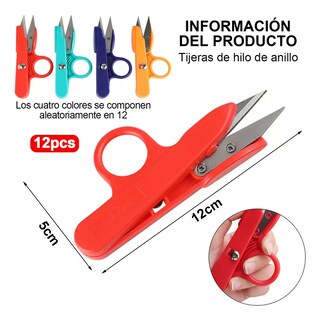 Foto 3 | 12 Tijeras Desebradores Acero Bordado Costura Cortador Hilo Colores