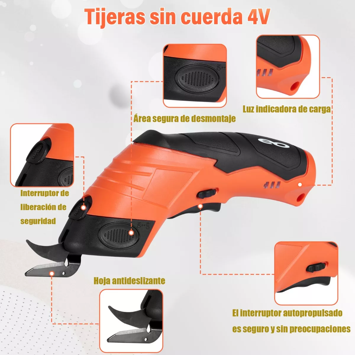 Foto 3 pulgar | Ijera Eléctrica Inalámbrica Cortador De Tela Recargable Eo Safe Imports Esi-9694-1 Naranja