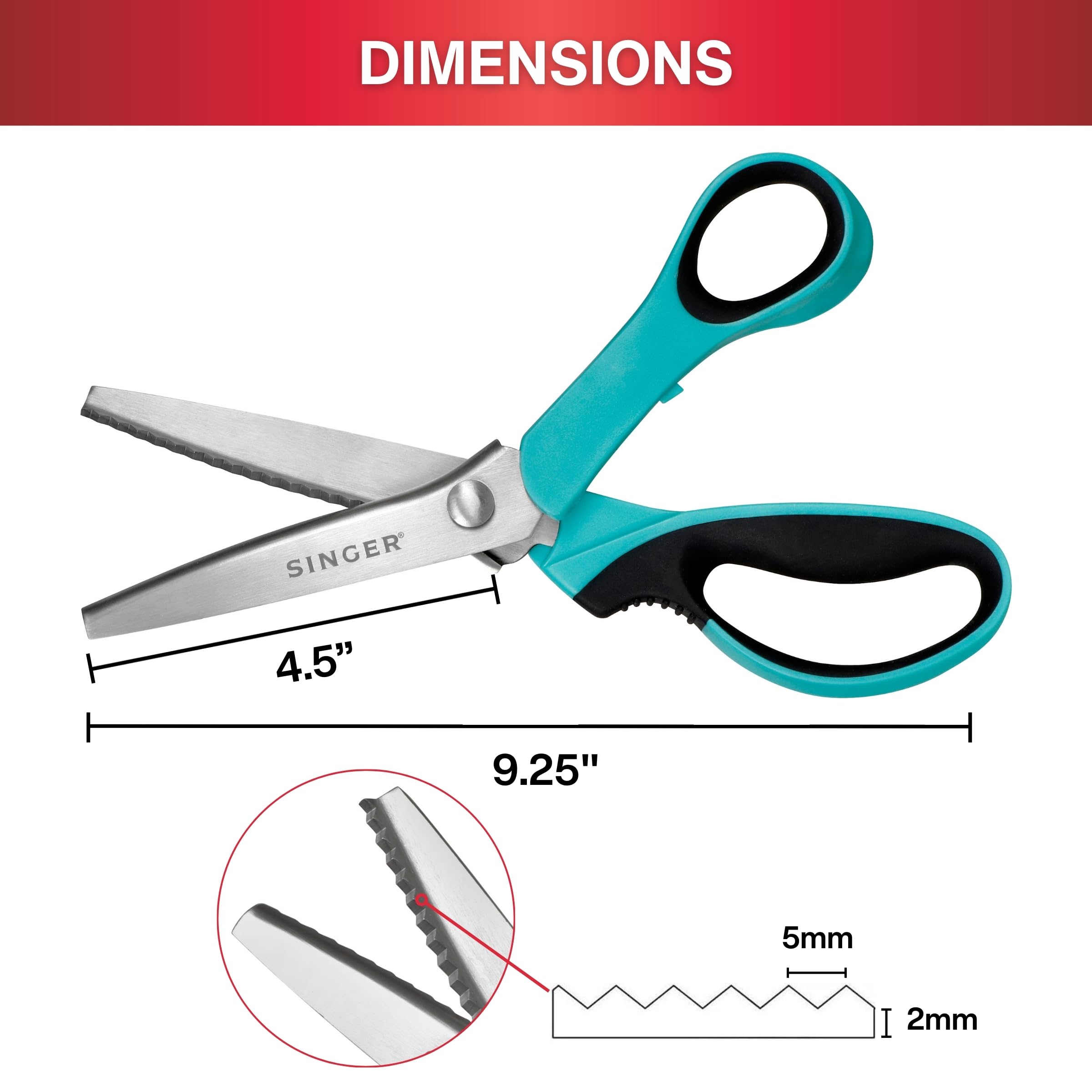 Foto 4 | Tijeras Pinking Singer Proseries 9 De Acero Inoxidable De Alta Resistencia - Venta Internacional.