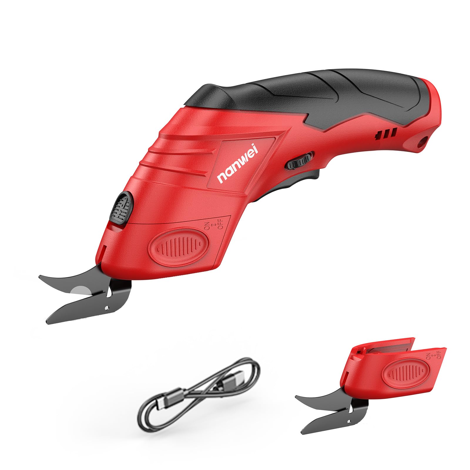 Foto 2 pulgar | Tijeras Eléctricas Inalámbricas Nanwei Recargables de 4,2 V Roja - Venta Internacional