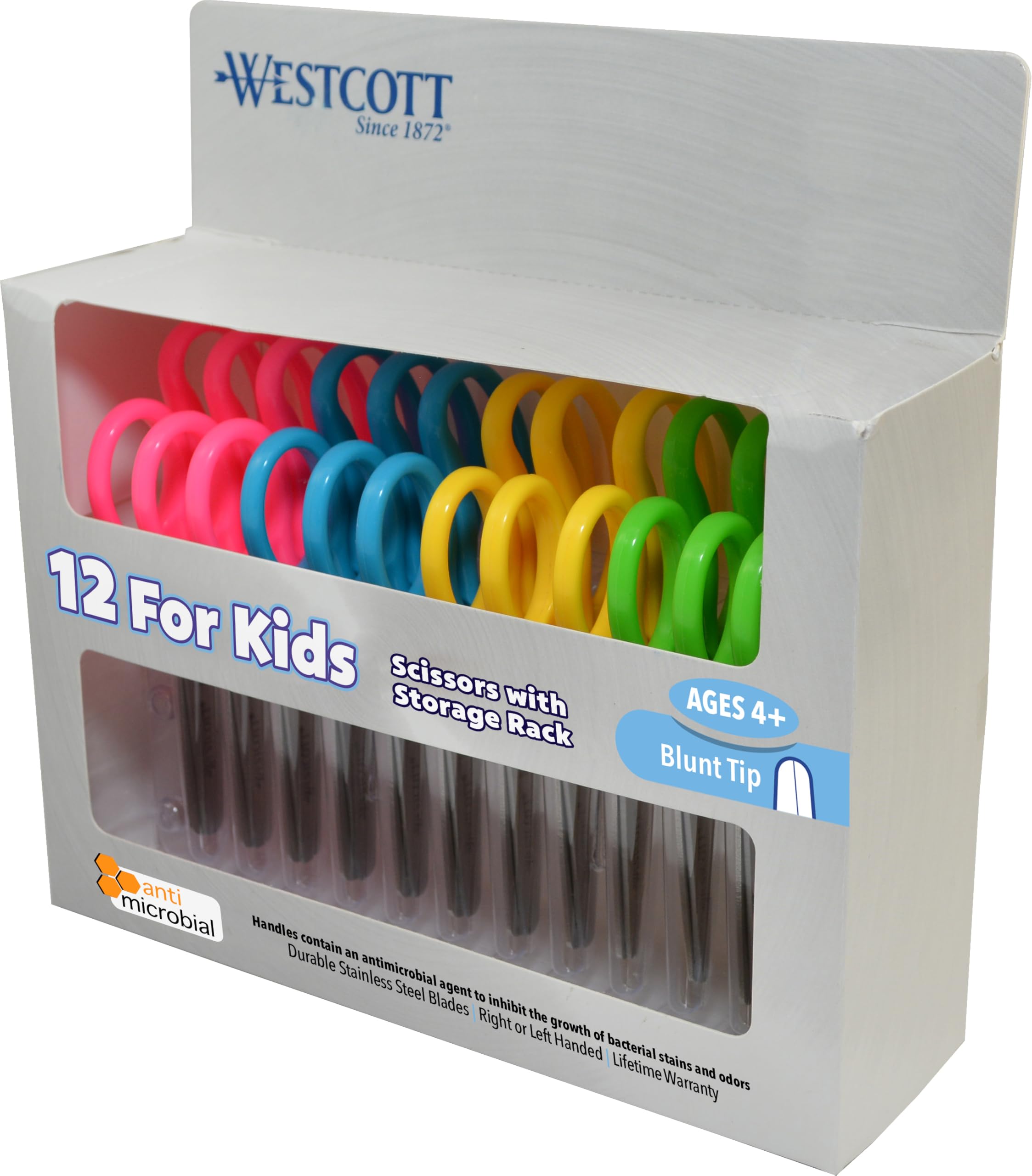 Tijeras Westcott 14871 Para Niños De 4 A 8 Años, Punta Roma, 13 Cm, Paquete De 12 - Venta Internacional.