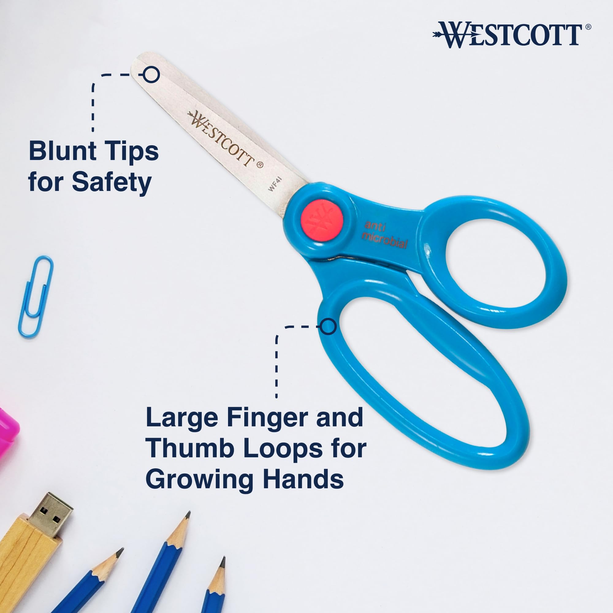 Foto 4 pulgar | Tijeras Westcott 14871 Para Niños De 4 A 8 Años, Punta Roma, 13 Cm, Paquete De 12 - Venta Internacional.