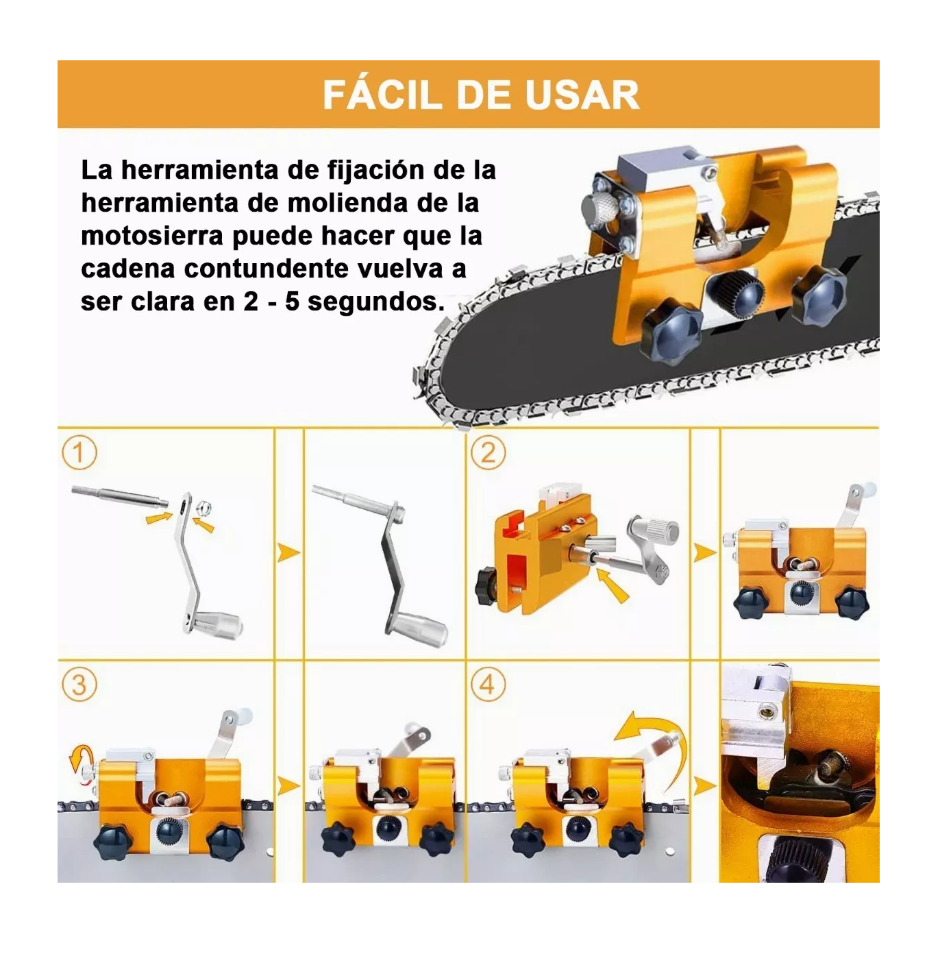 Foto 4 pulgar | Afilador de Cadena BELUG de Motosierra color Naranja
