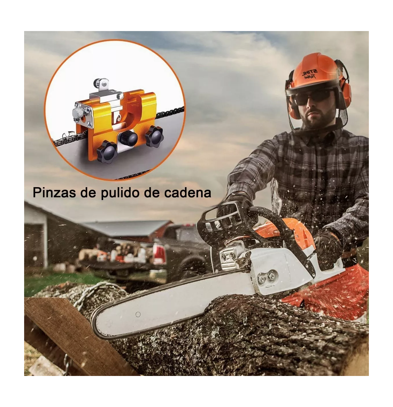 Foto 6 pulgar | Afilador de Cadena BELUG de Motosierra color Naranja