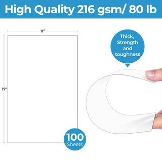 Foto 2 | 100 Hojas De Cartulina Blanca, Cartulina Ohuhu, 11 X 17, Ecológica, Papel De Impresora Legal Para Ha - Venta Interna