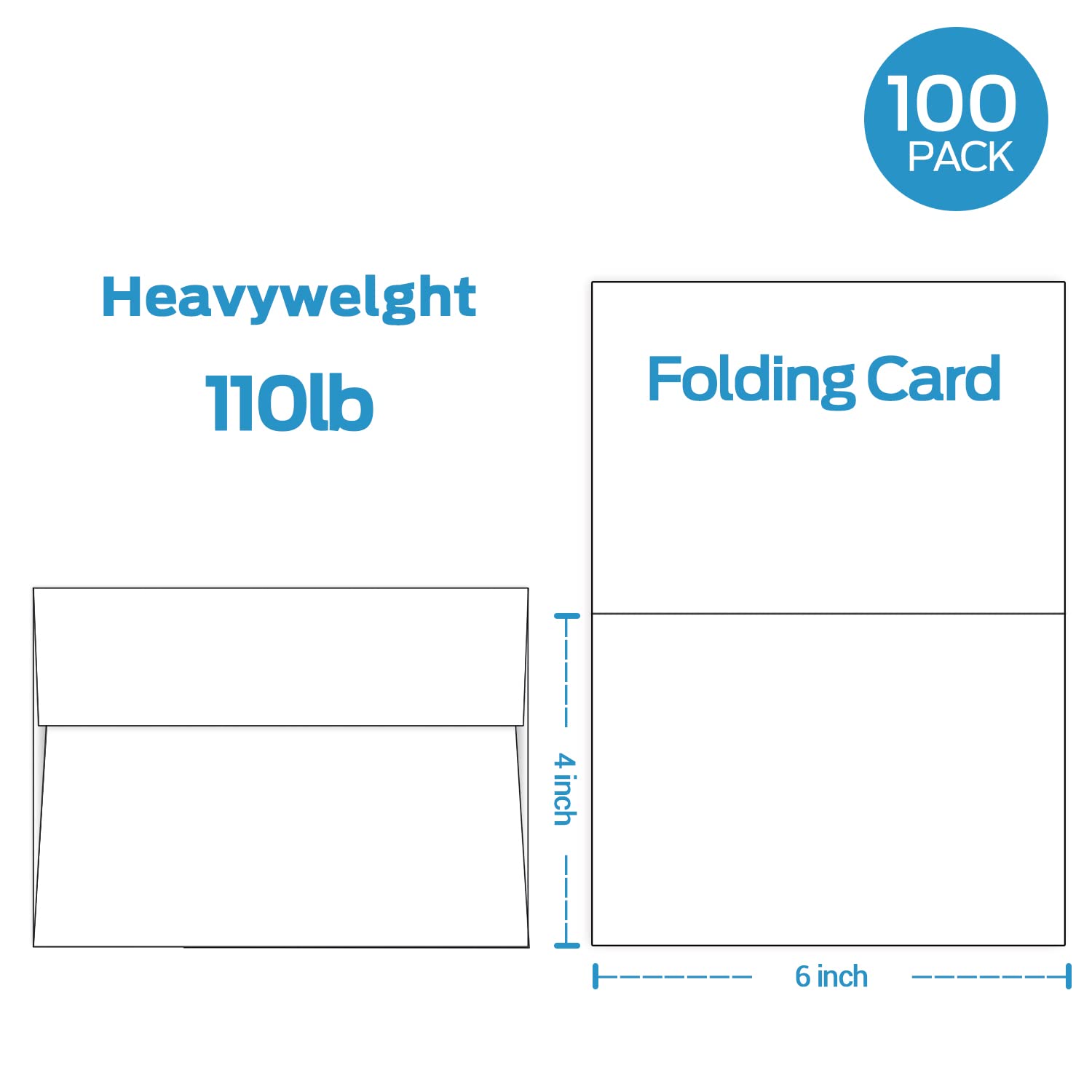 Foto 3 pulgar | Paquete De 100 Tarjetas Y Sobres En Blanco Ohuhu, 10 X 15 Cm - Venta Internacional.