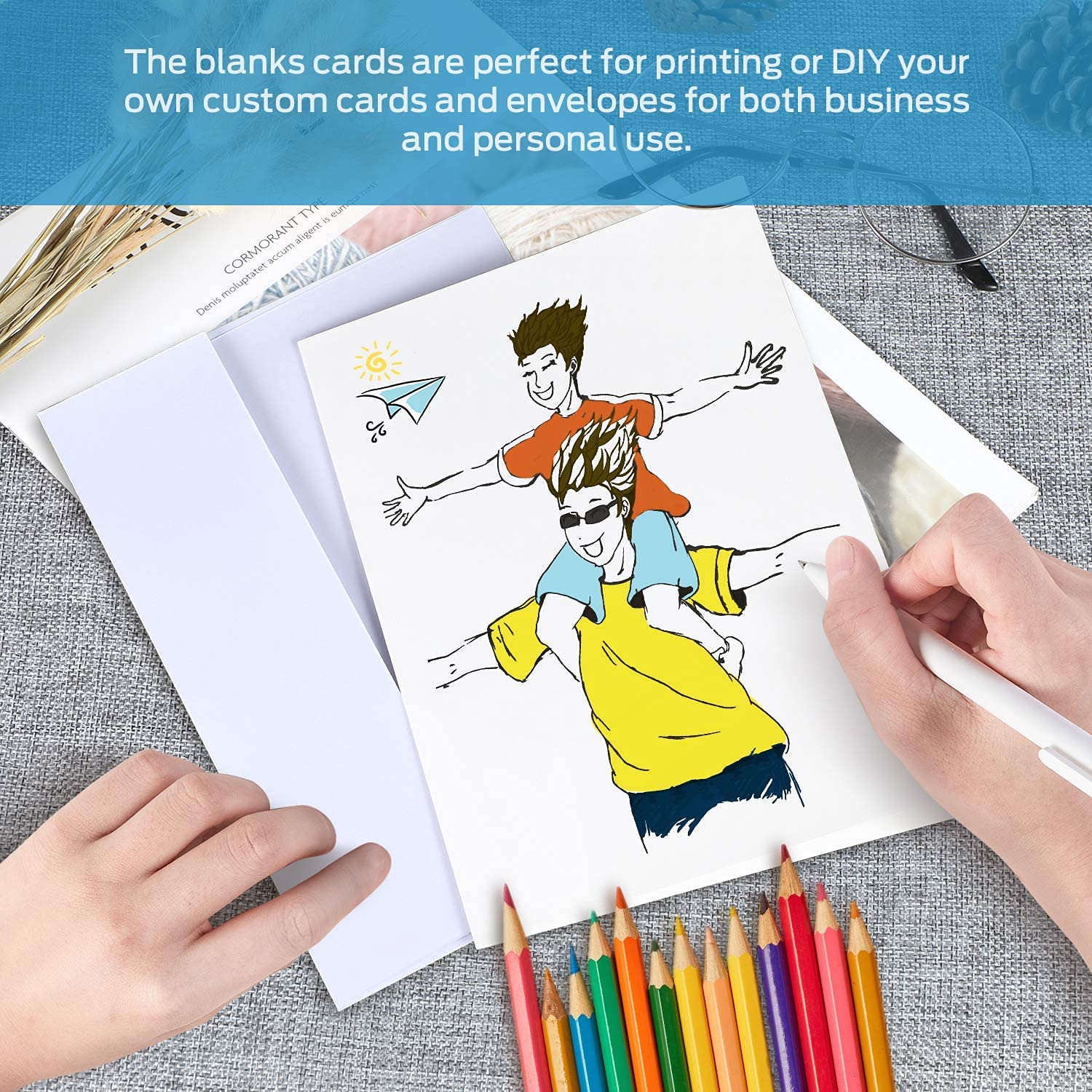 Foto 5 | Paquete De 100 Tarjetas Y Sobres En Blanco Ohuhu, 10 X 15 Cm - Venta Internacional.