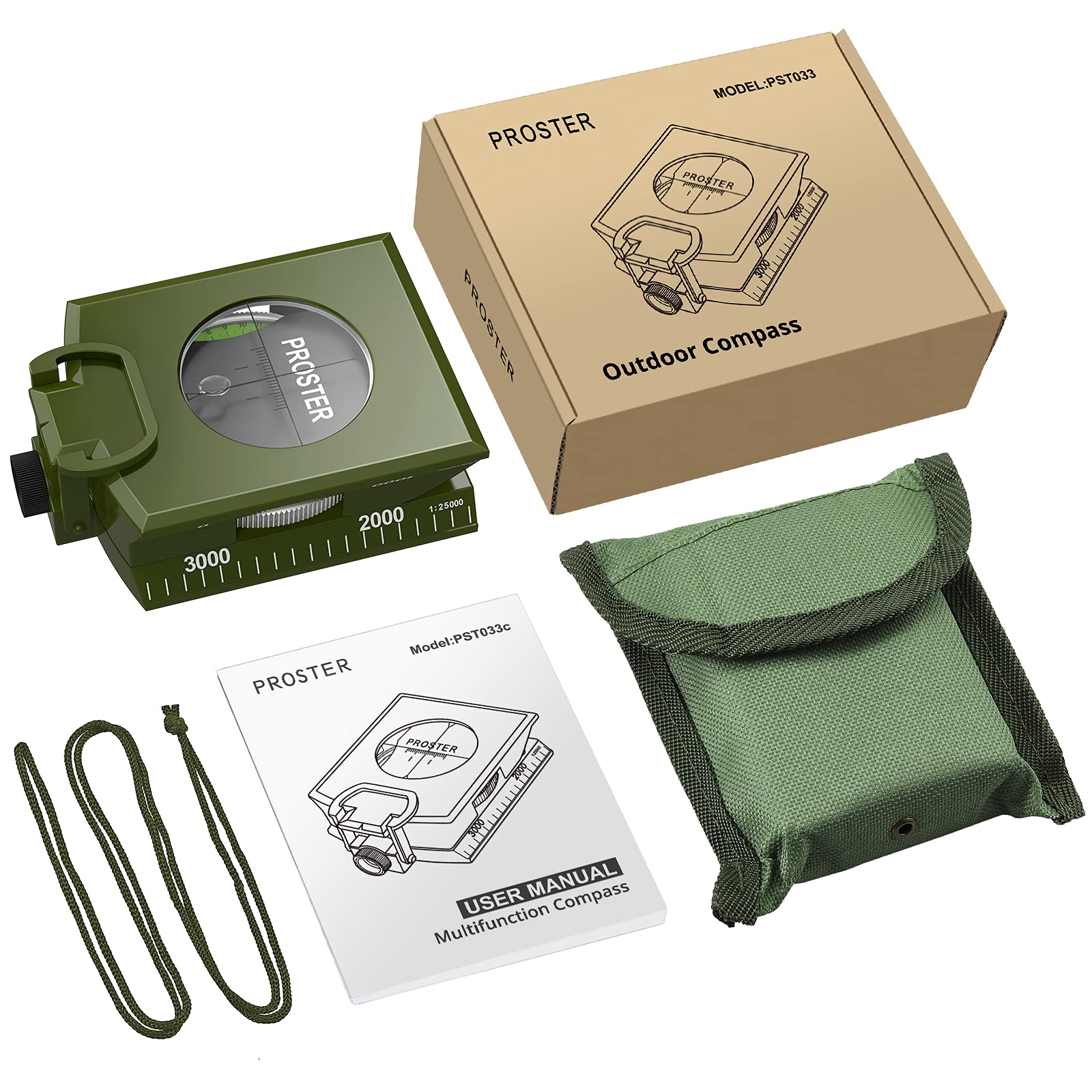 Foto 7 | Compass Proster Ip65 De Supervivencia Para Senderismo Con Clinómetro Y Bolsa De Transporte - Venta Internacional.