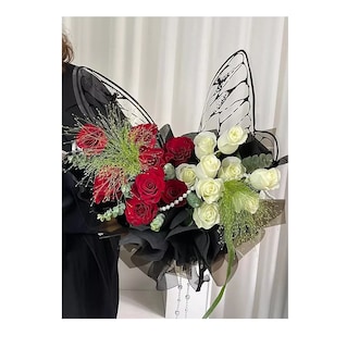 Foto 3 | Papel Mariposa Celofán Coreano Para Ramos De Flores 40 Pzs Negro