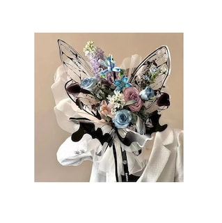 Foto 4 | Papel Mariposa Celofán Coreano Para Ramos De Flores 40 Pzs Negro