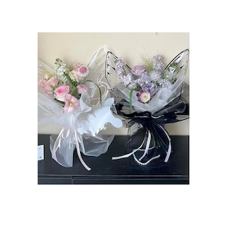 Foto 5 | Papel Mariposa Celofán Coreano Para Ramos De Flores 40 Pzs Negro