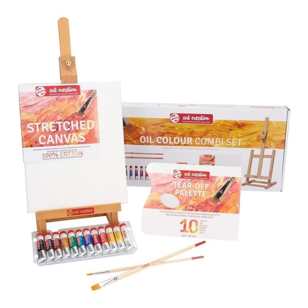 Foto 4 pulgar | Kit Basico De Pintura Al Oleo + Caballete Art Creation