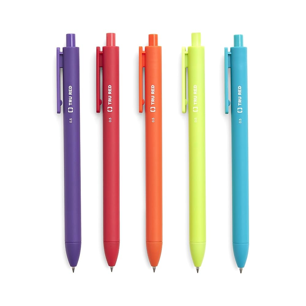 Bolígrafos De Gel Staples Tru Red, Retráctiles, De Secado Rápido, Finos, 0,5 Mm, 12 Unidades - Venta Internacional.