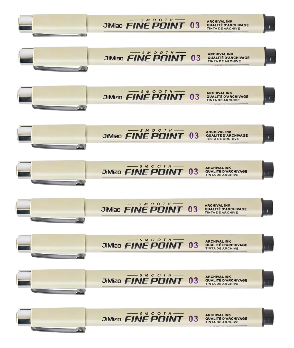 Estilógrafos Para Bosquejos De Manga, 9 Piezas Color Beige