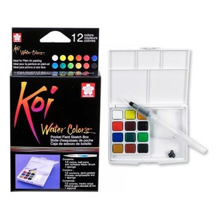 Foto 1 | Acuarela 12 Colores + Pincel Corto Sakura Koi Sketch Box