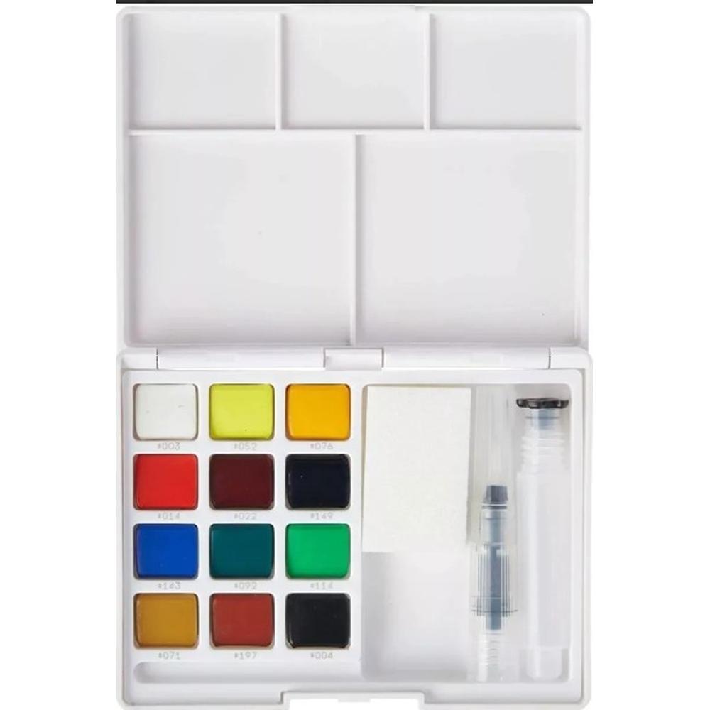 Foto 3 pulgar | Acuarela 12 Colores + Pincel Corto Sakura Koi Sketch Box