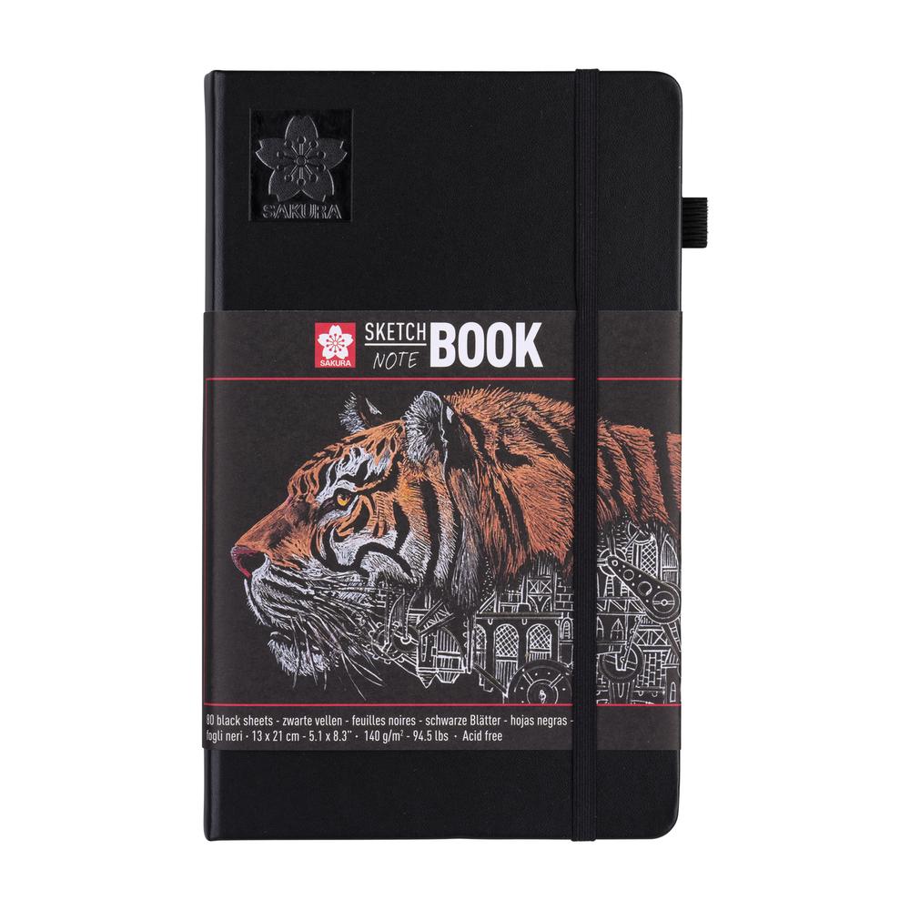 Sketch Book Negro 13x21cm 140g Retrato 80 Hojas Sakura
