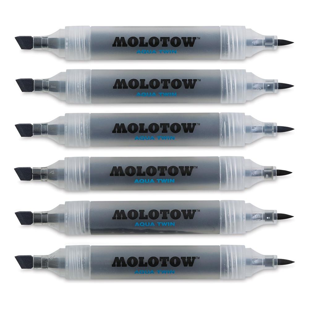 Foto 3 pulgar | 6 Marcadores Acuarelables Molotow Aqua Twin Kit Grises