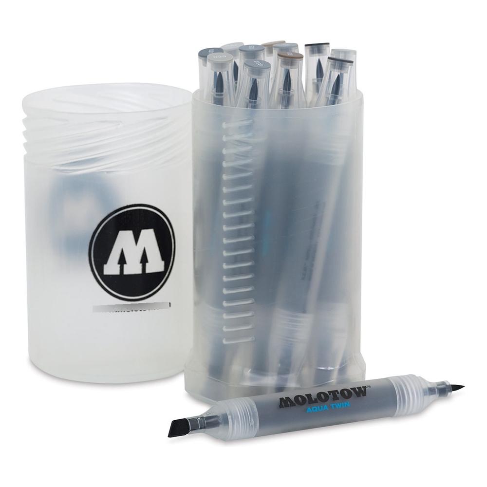 Foto 2 pulgar | Set Con Marcadores Acuarelables Aqua Twin Kit Grises Molotow
