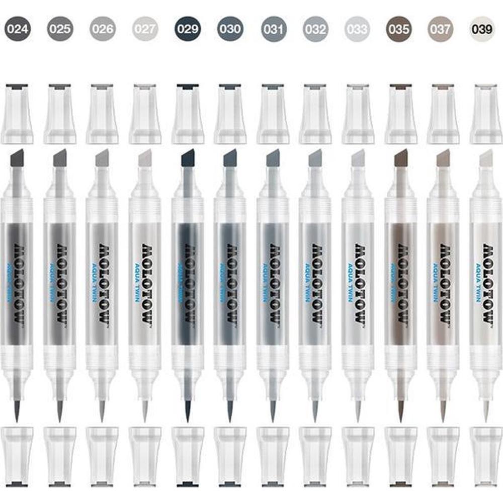 Foto 2 | Set Con Marcadores Acuarelables Aqua Twin Kit Grises Molotow