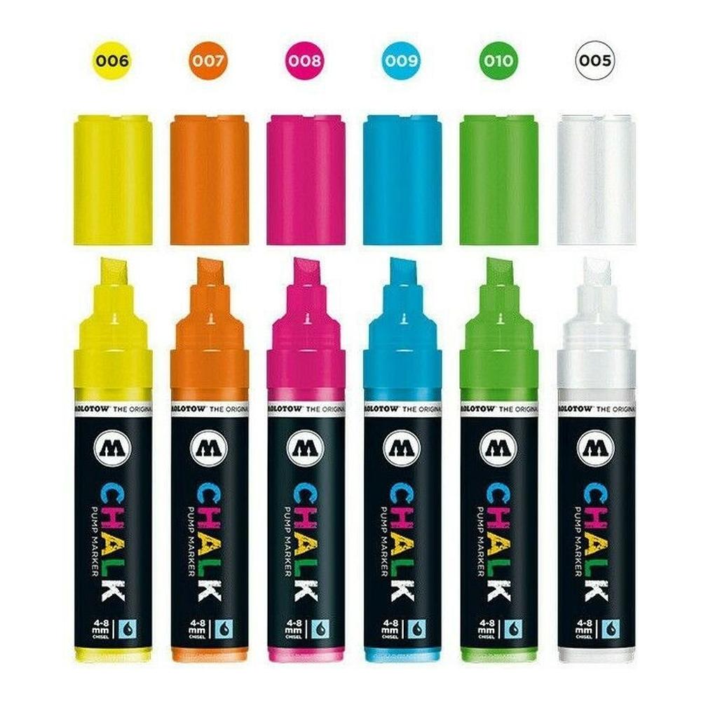 Foto 4 pulgar | Set Con 6 Marcadores Chalk 4-8 Mm Basic Neon Molotow