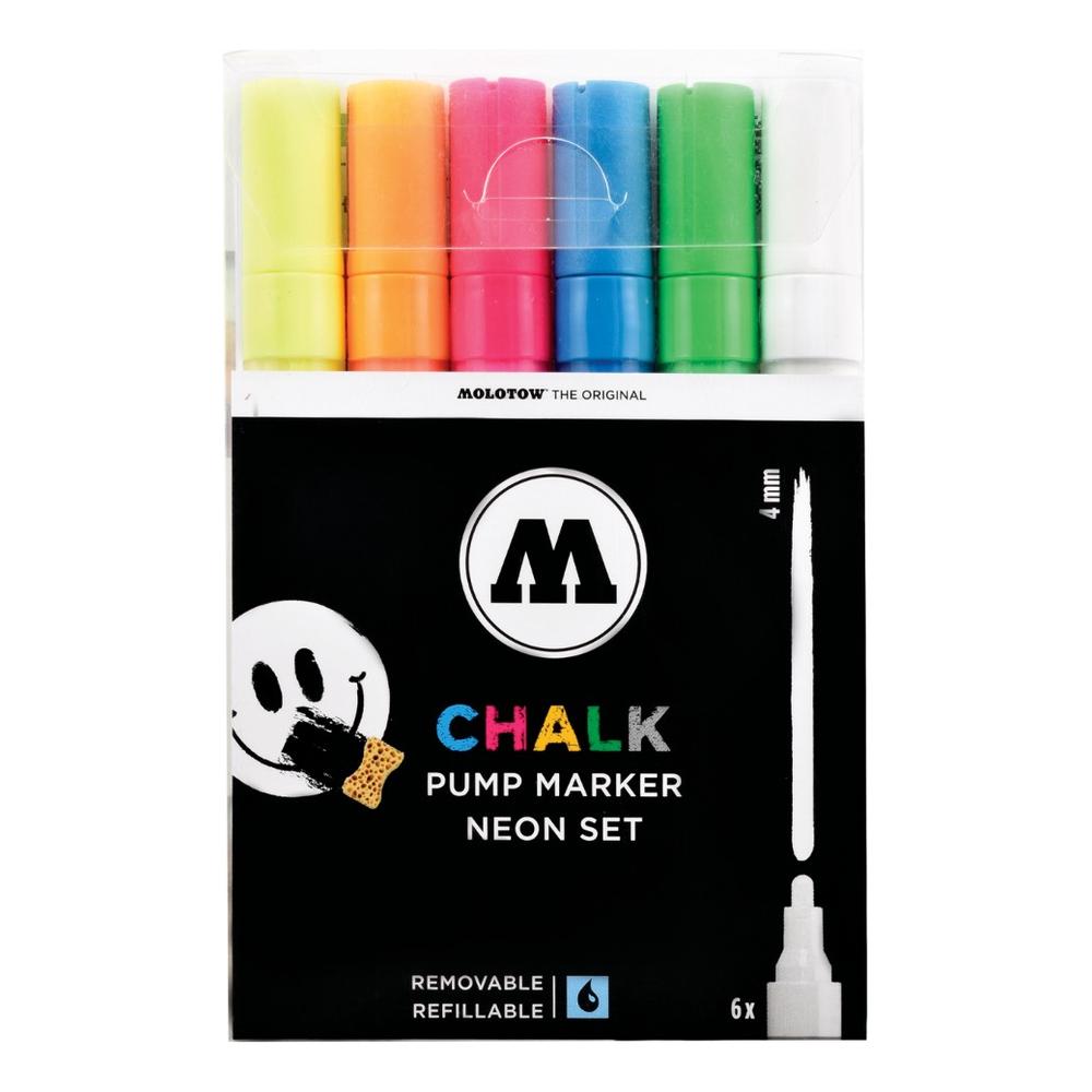 Foto 2 pulgar | Set Con Marcadores Chalk 4mm Basic Set Neon Molotow
