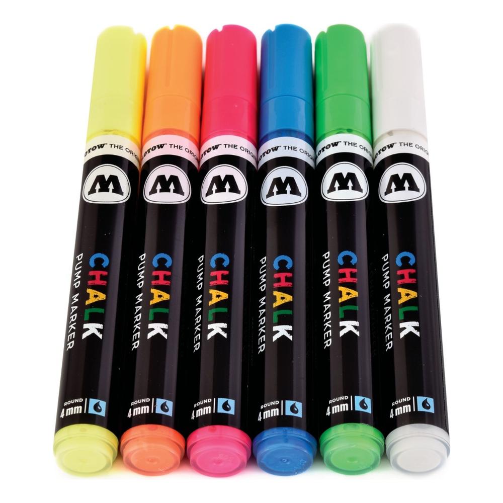 Foto 3 pulgar | Set Con Marcadores Chalk 4mm Basic Set Neon Molotow