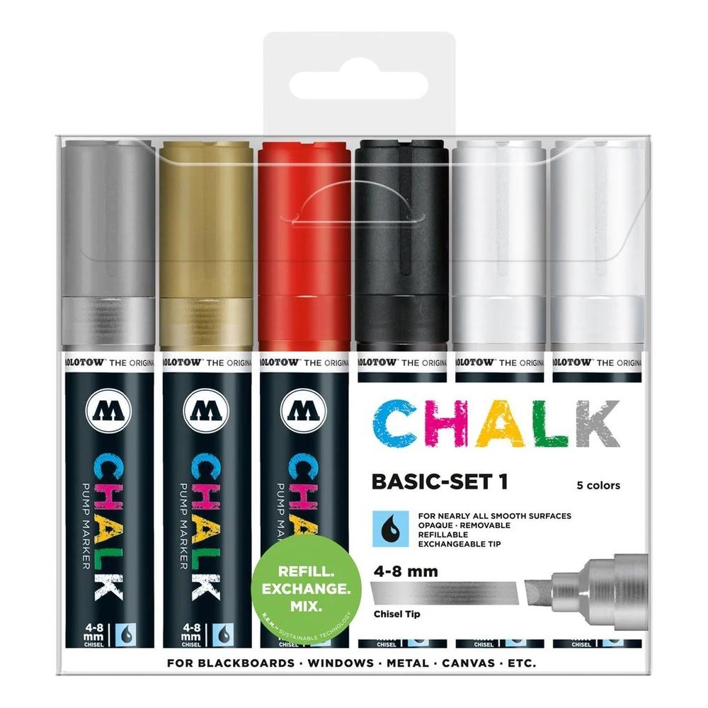 Foto 2 pulgar | Set Con Marcadores Chalk 6 Piezas 4-8mm Basic Set Molotow
