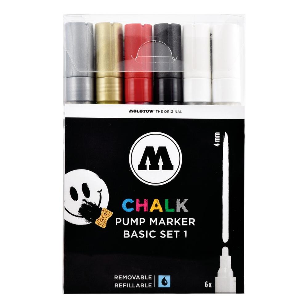 Foto 2 pulgar | Set Con Marcadores Chalk 4mm Basic Molotow