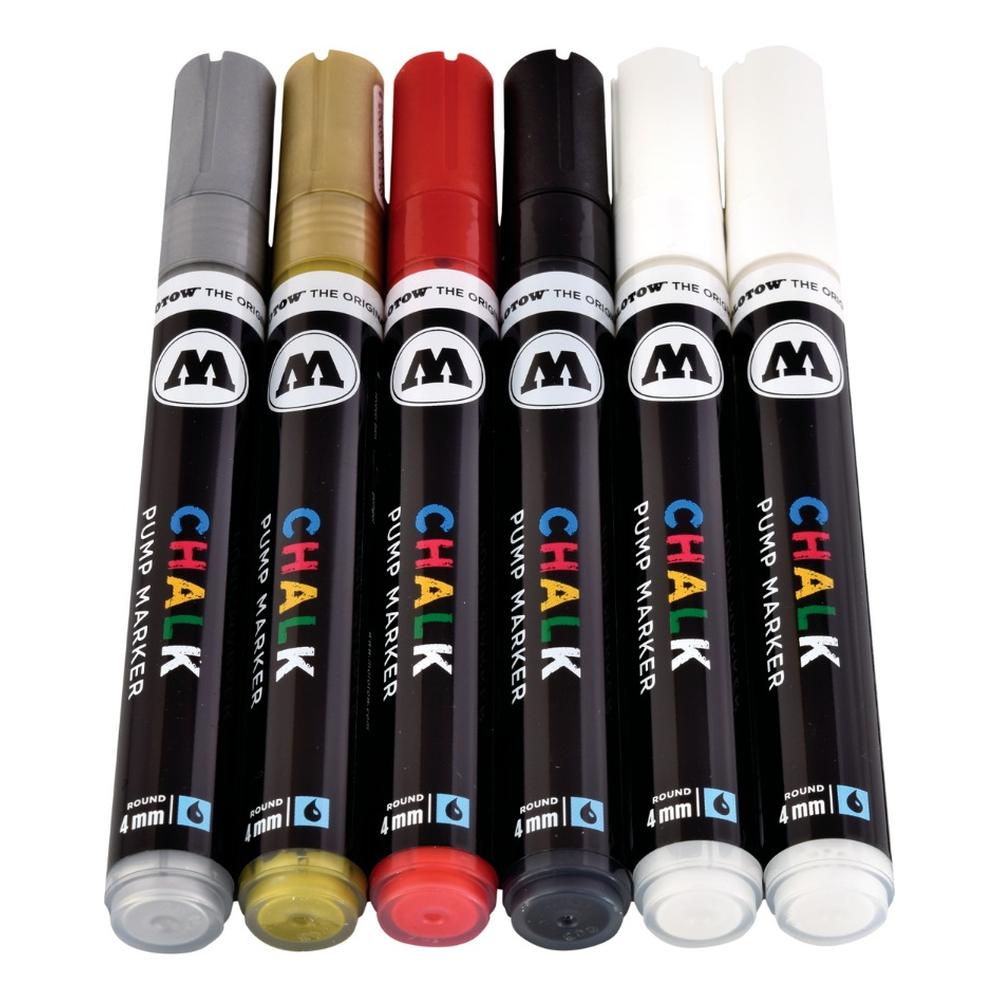 Foto 3 pulgar | Set Con Marcadores Chalk 4mm Basic Molotow