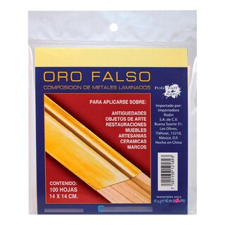 Foto 1 | Paquete 100 Hojas Oro Falso 14x14 Policraft