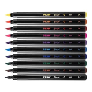 Foto 2 | Set con 10 Rotuladores Milan Punta Pincel 4 mm