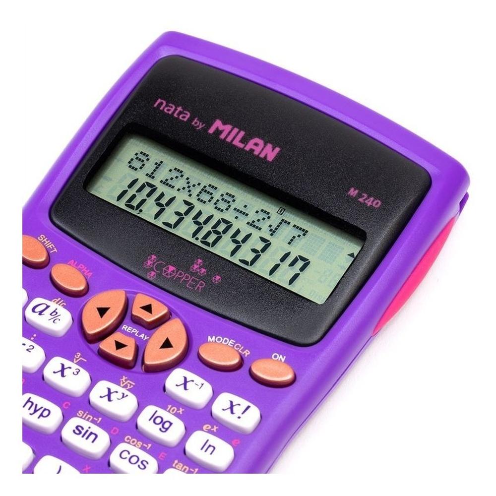 Foto 4 pulgar | Calculadora Científica Copper Lila Milan con 240 Funciones Preprogramadas