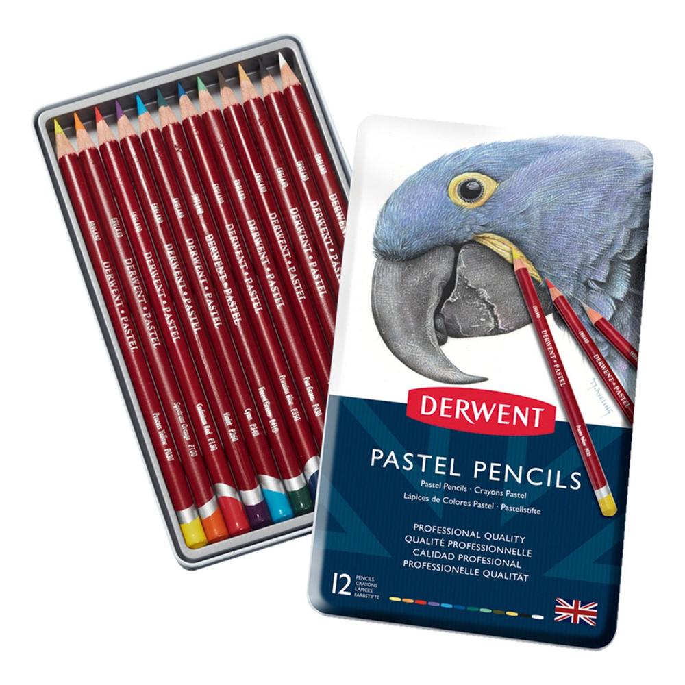 Foto 2 pulgar | Lápices Pastel Estuche Metal Con 12 Piezas Derwent