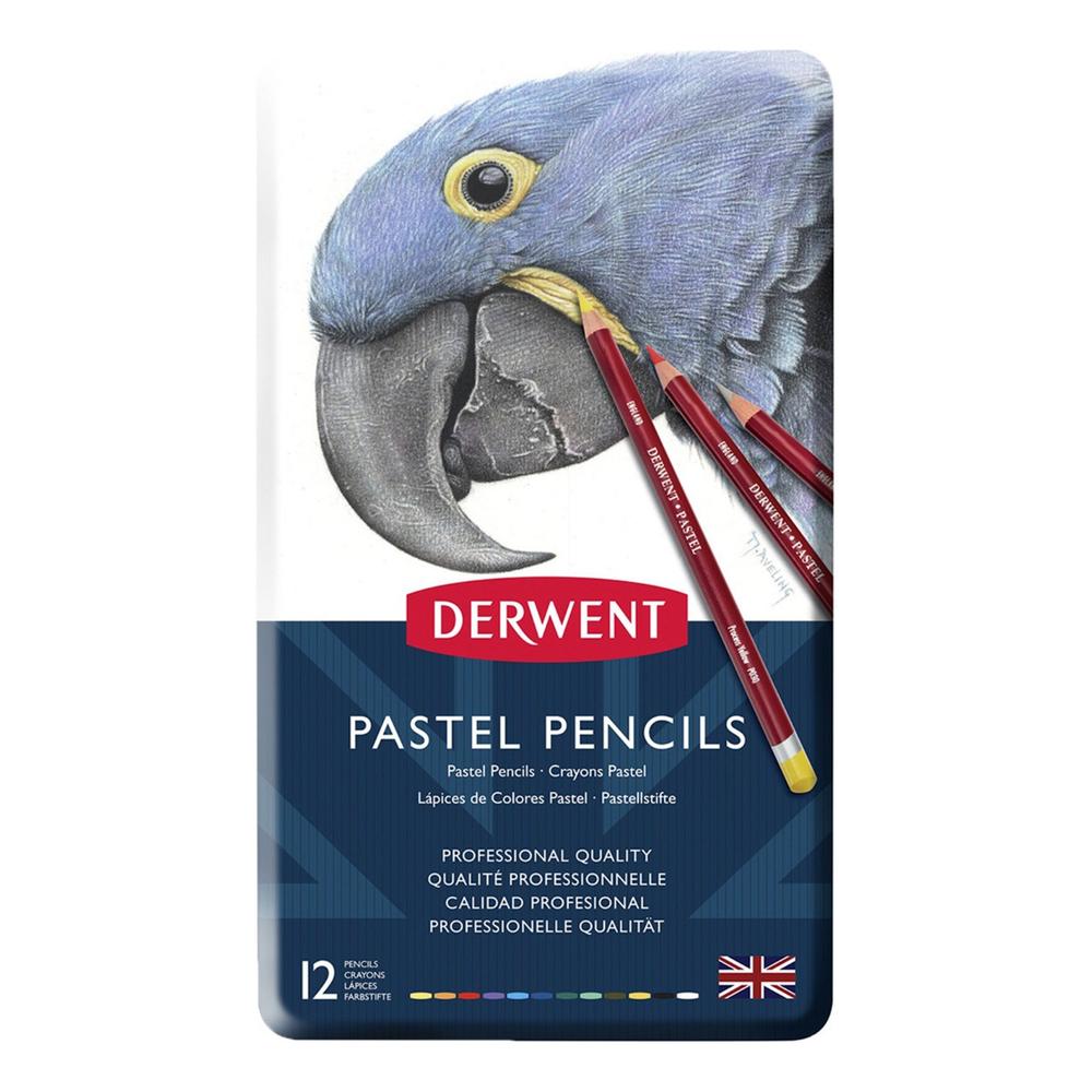 Foto 2 | Lápices Pastel Estuche Metal Con 12 Piezas Derwent