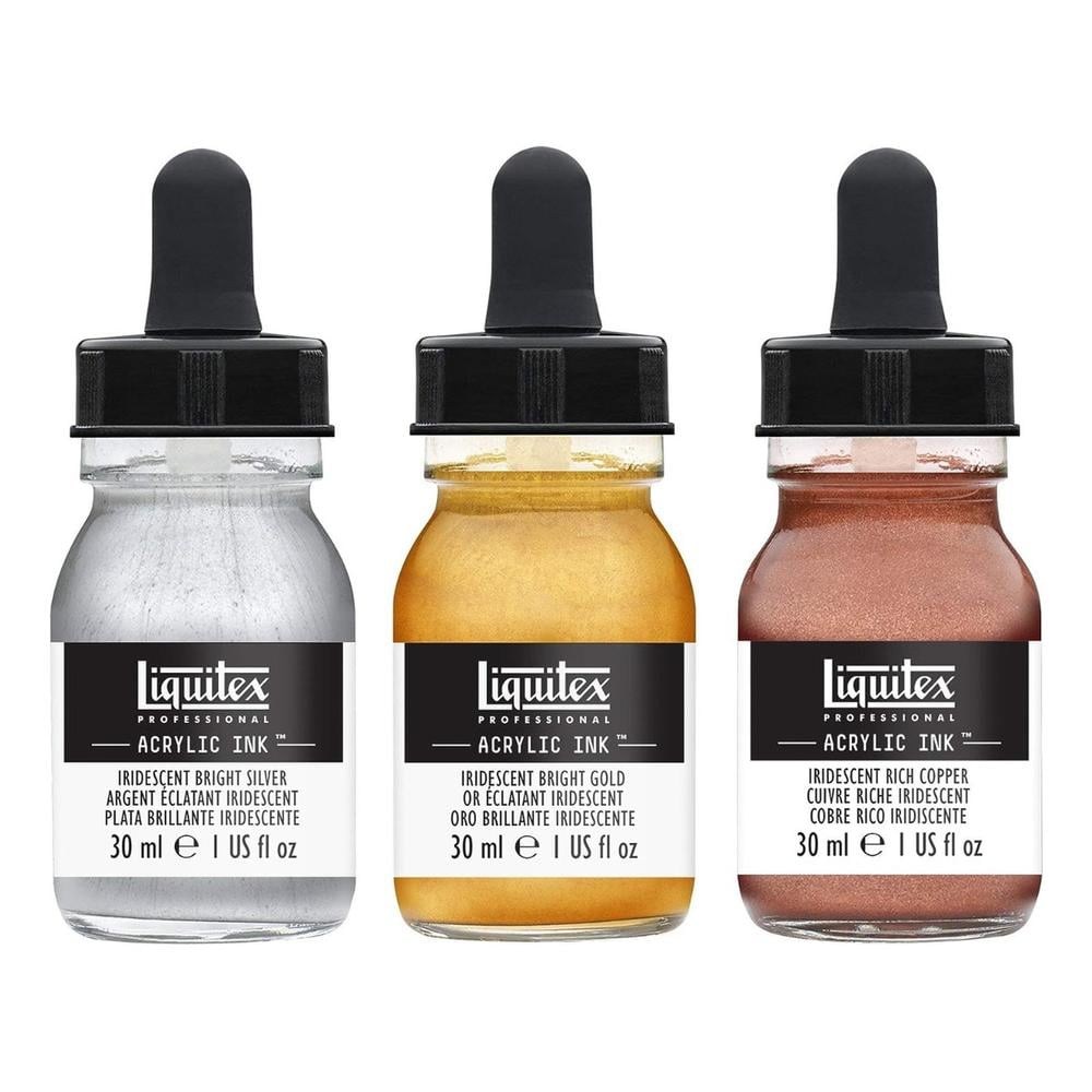 Pintura Acrílica Profesional 3 Colores Metálicos 30ml Liquitex $437